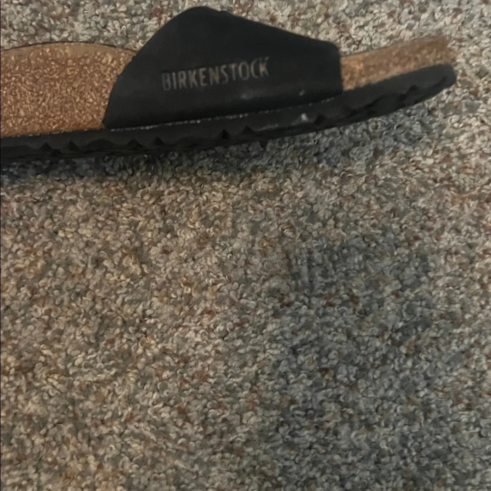 Birkenstock Black Sandals with Silver Buckle - Picture 3 of 4